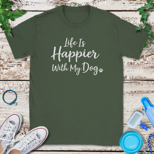 Happier With My Dog T-Shirt