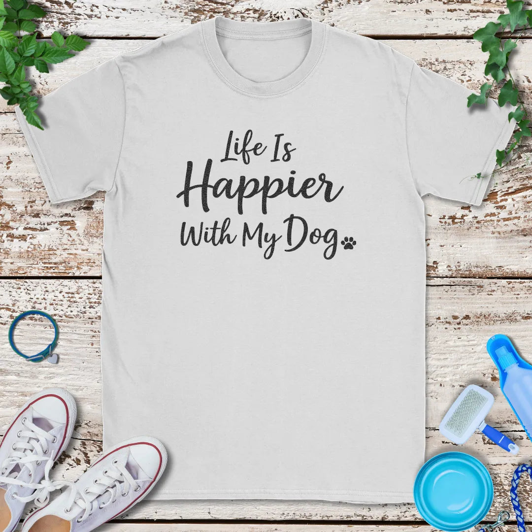 Happier With My Dog T-Shirt